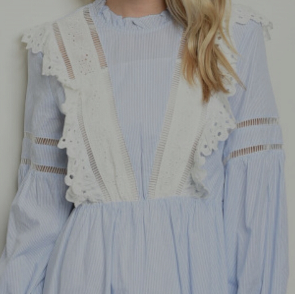 Baby Blue Cotton Farm Top